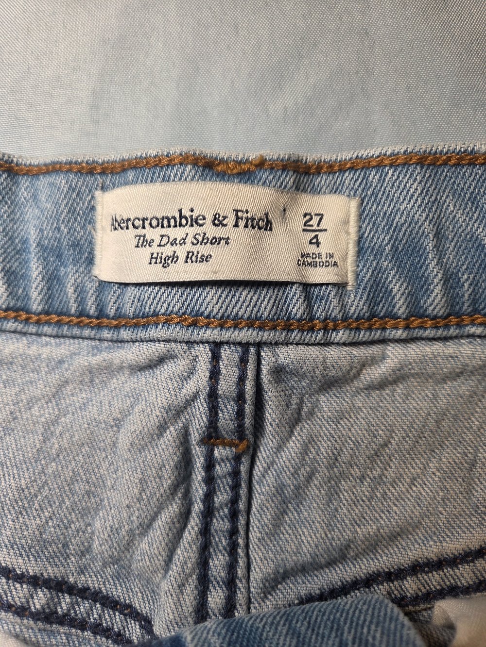 Abercrombie & Fitch Dad Short High Rise Womens 27  Distressed Denim Shorts - Picture 8 of 13